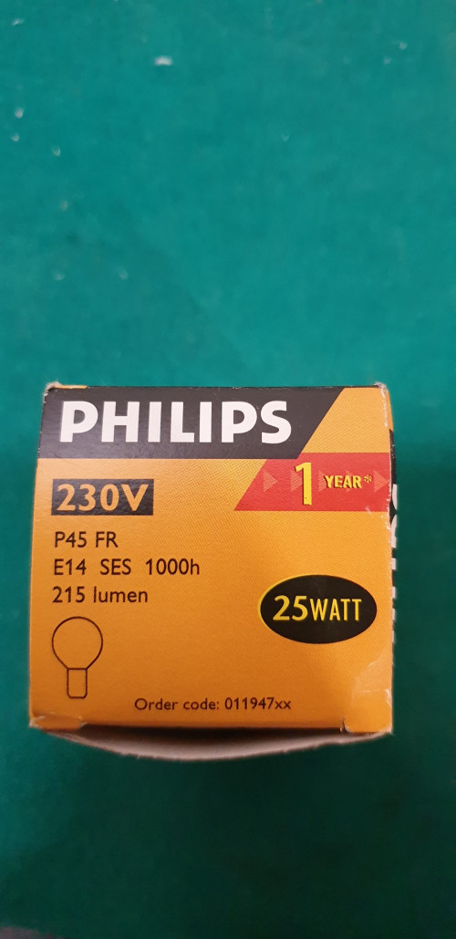 phillips 25 watt, kleine fitting