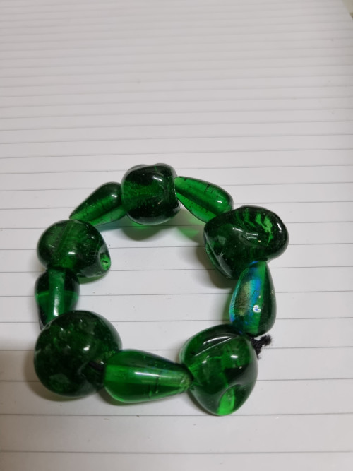 armband groen glas stenen
