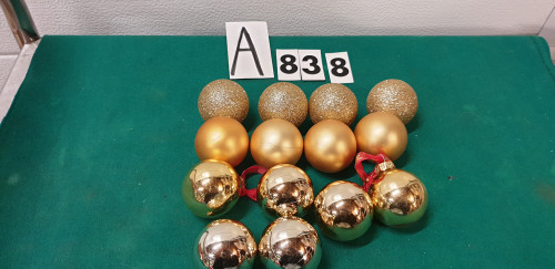 kerstballen goud kunststof 14 stuks [A838]