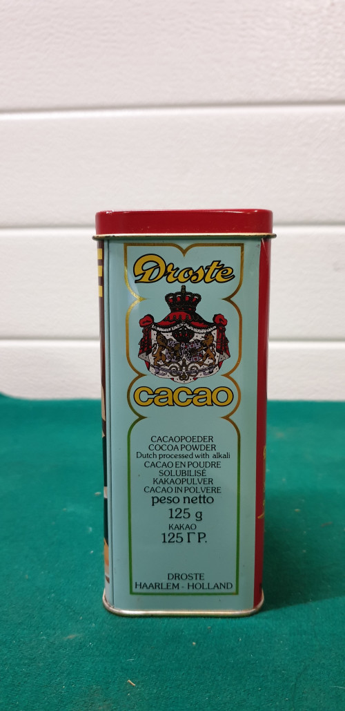 Droste cacao blik, 13.5 hoog