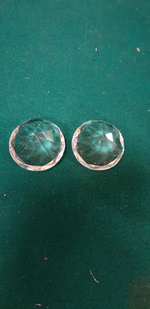 2 x diamant  kristalglas