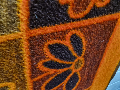 deken vintage oranje bruin