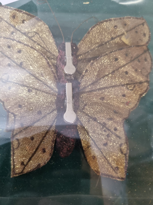 Vlinders groot goud/bruin twee stuks