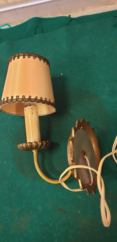 wandlamp vintage messing marmer