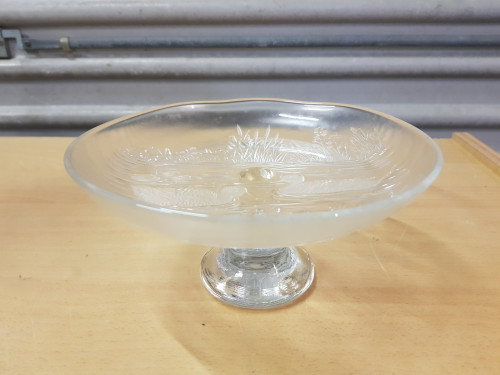 taartschaal glas met afbeeldingren eenden