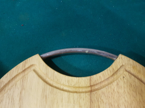 snijplank hardhout met rvs handvat