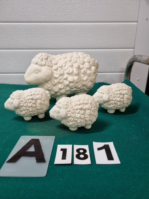 schapen porselein 4x