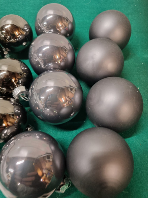 kerstballen grijs 14 stuks [a891]