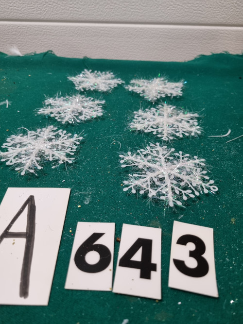 Sneeuwvlokken met glitters 6x, [a643]