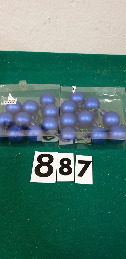 887 ] kerstballen blauw
