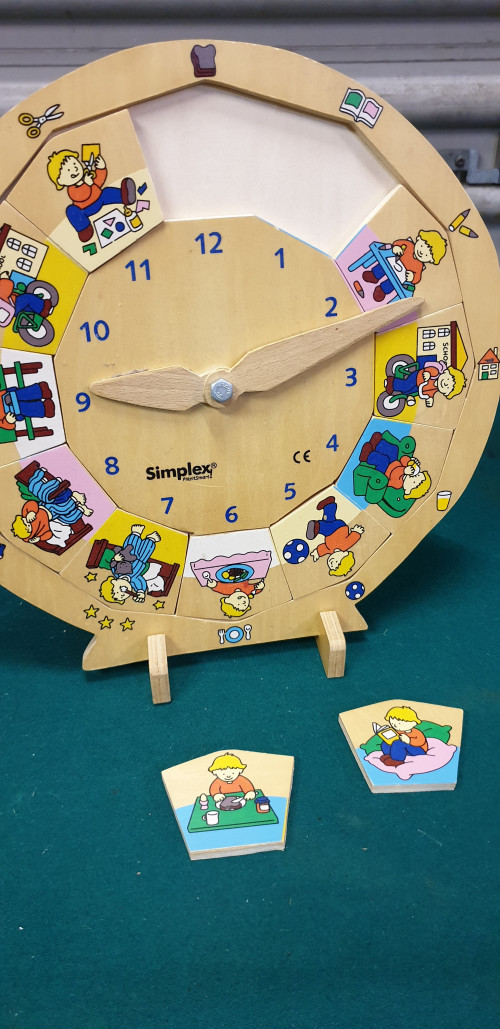 houten speel leer klok simplex