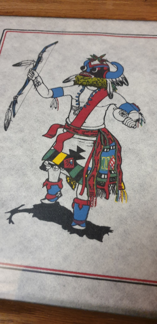 schilderij tekening indianen stamhoofd