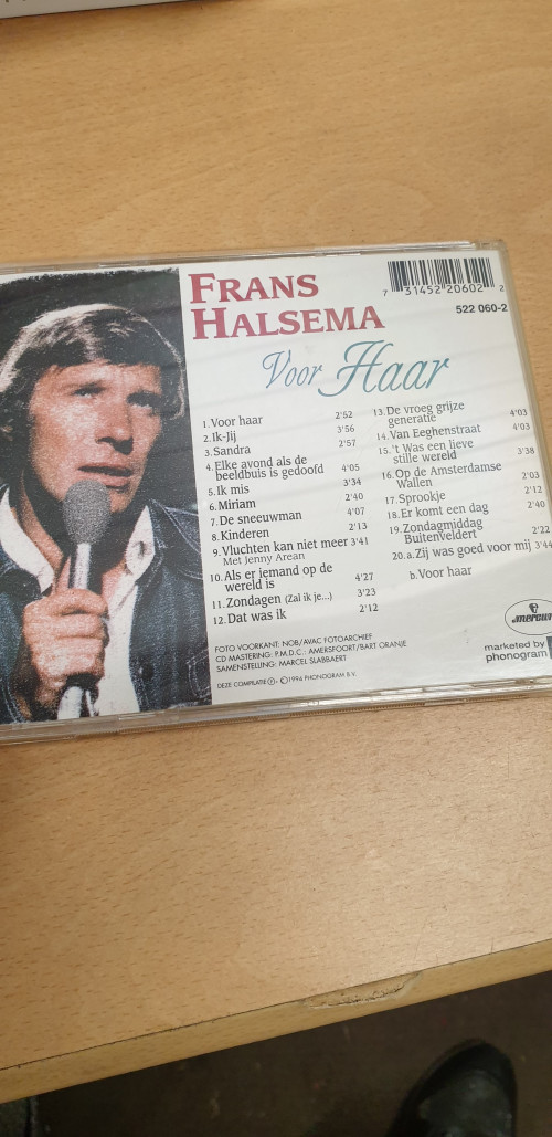 cd Frans Halsema Voor Haar zijn 20 allermooiste liedjes