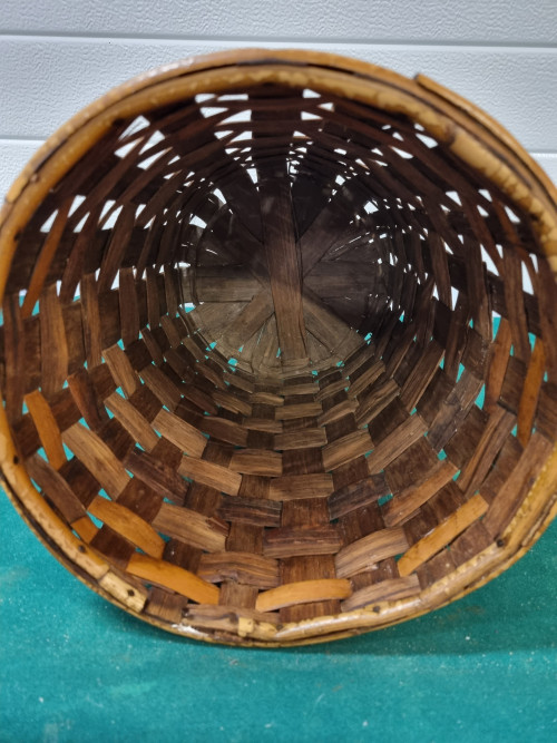prullenmand vintage gevlochten bamboe