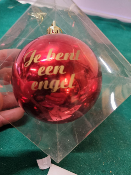 kerstballen met opschrift engel/ versieren [a955]